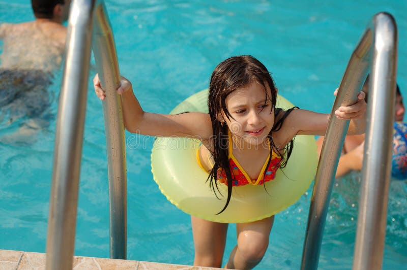 Little girl in swimming pool