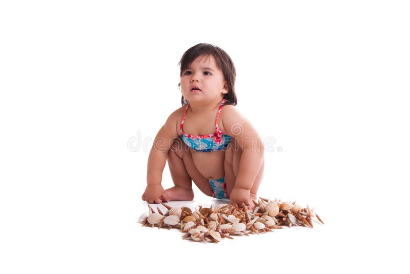 Little girl in swimming suit