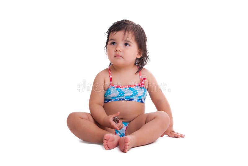 Little girl in swimming suit