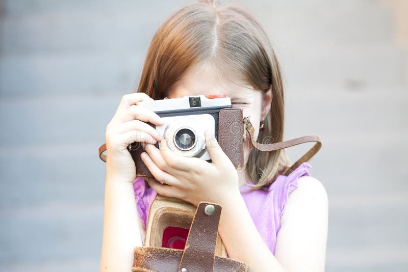 Little girl taking picture stock photos Little girl taking picture stock photos