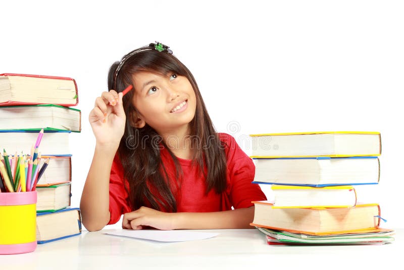 Little girl thinking