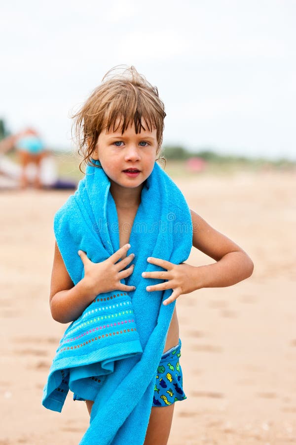 Little girl with towel stock photo. Image of portrait 22346052