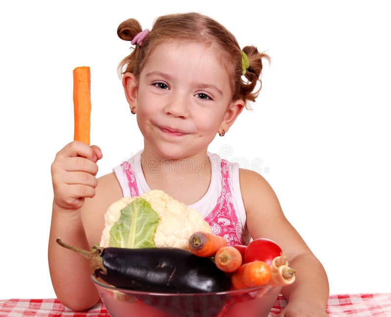 Little Girl with Vegetables Stock Image - Image of food, carrot: 21467911