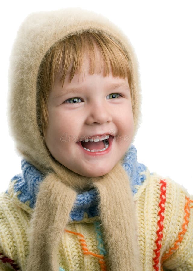 Little girl in warm sweater