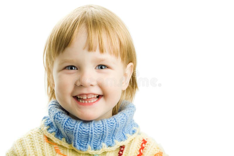 Little girl in warm sweater