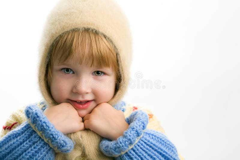 Little girl in warm sweater