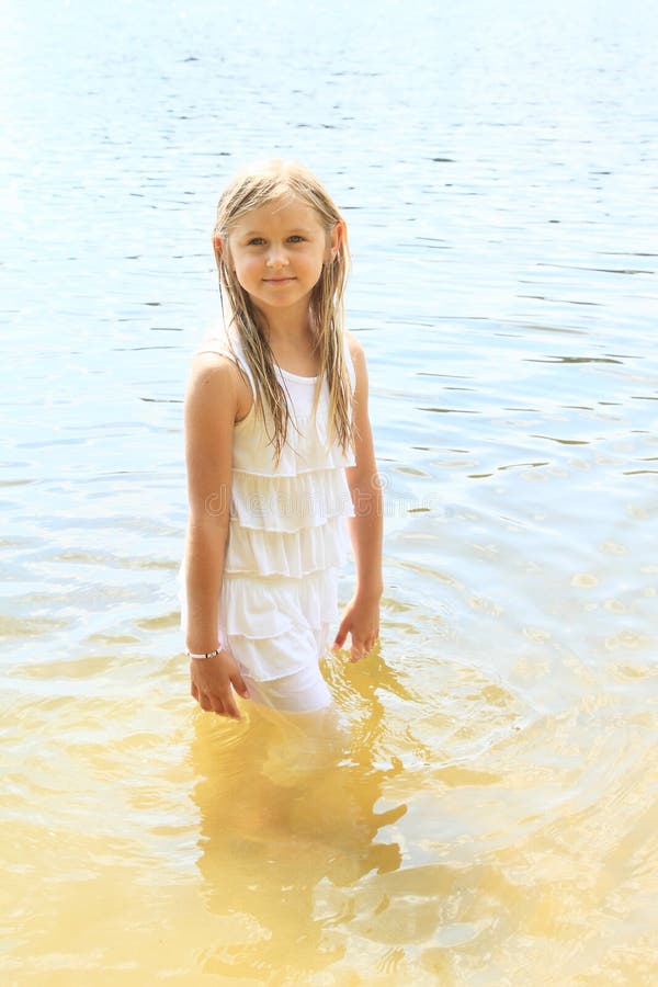 Little girl in water