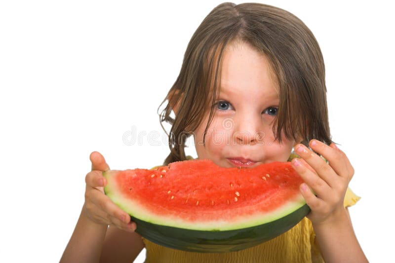 Little girl with watermelon