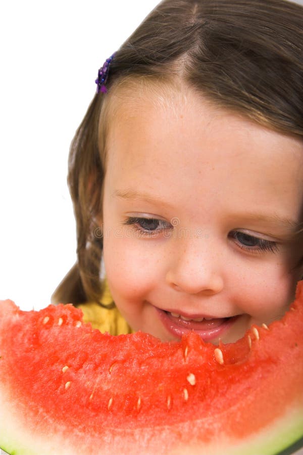 Little girl with watermelon