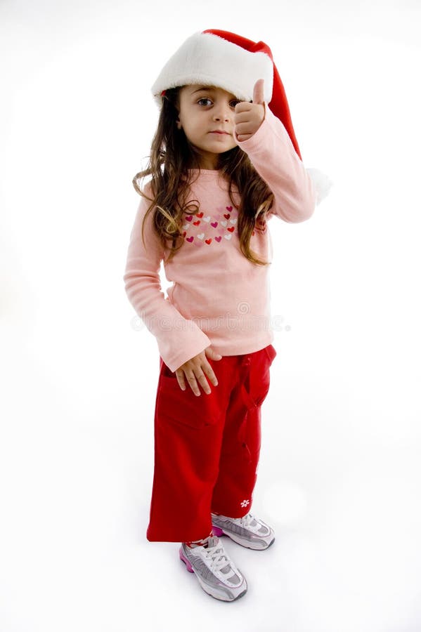 Little girl wearing christmas hat