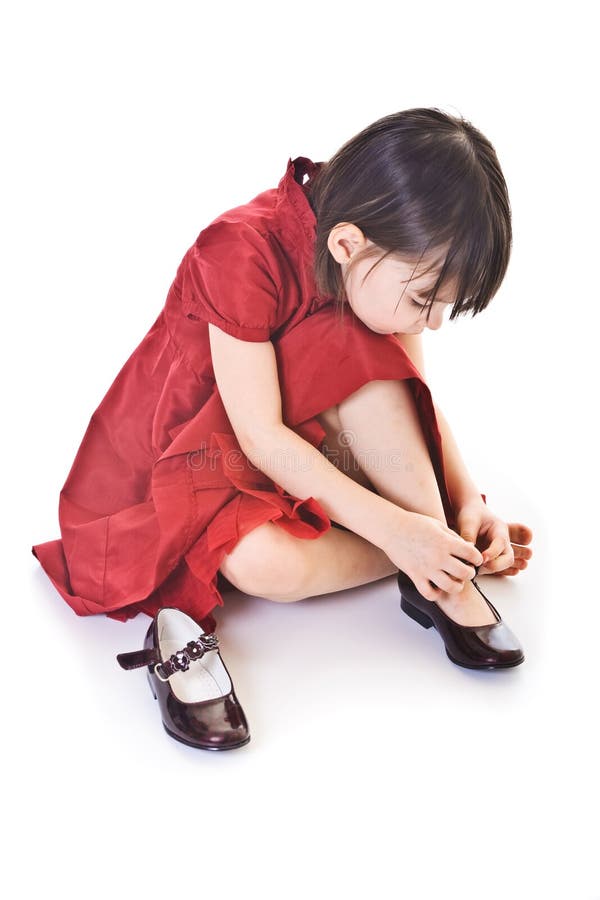 little girl red patent leather shoes