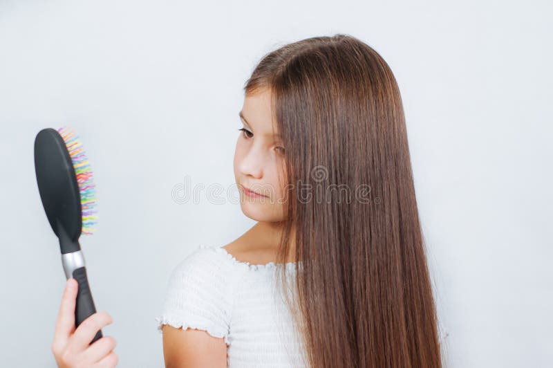 Cute Smiling Little Girl Combing Her Hair Comb Makes Hair Stock Photo - Image of holding, human: 168401150 Cute Smiling Little Girl Combing Her Hair Comb Makes Hair Stock Photo - Image of holding, human: 168401150