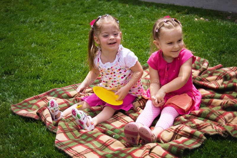 Little Girls Playing together