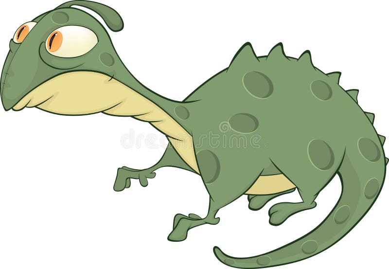 Little green lizard cartoon