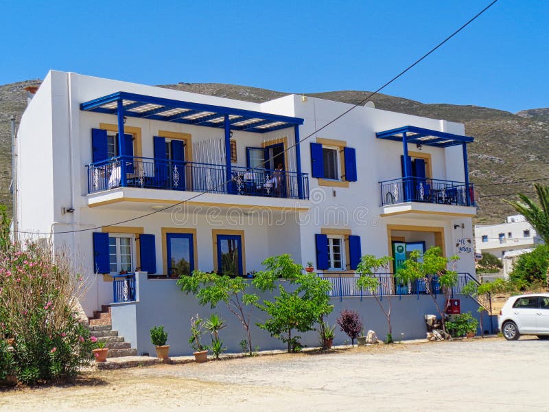 A little hotel in greece stock image. Image of lifestyle 141663365