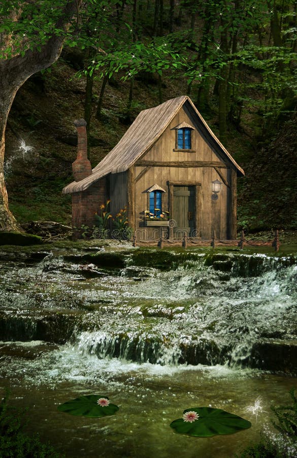 Little house over the waterfalls