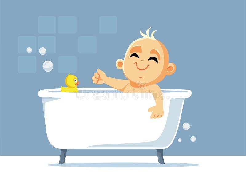 Cartoon Boy Bathtub Rubber Duck Stock Illustrations – 92 Cartoon Boy ...