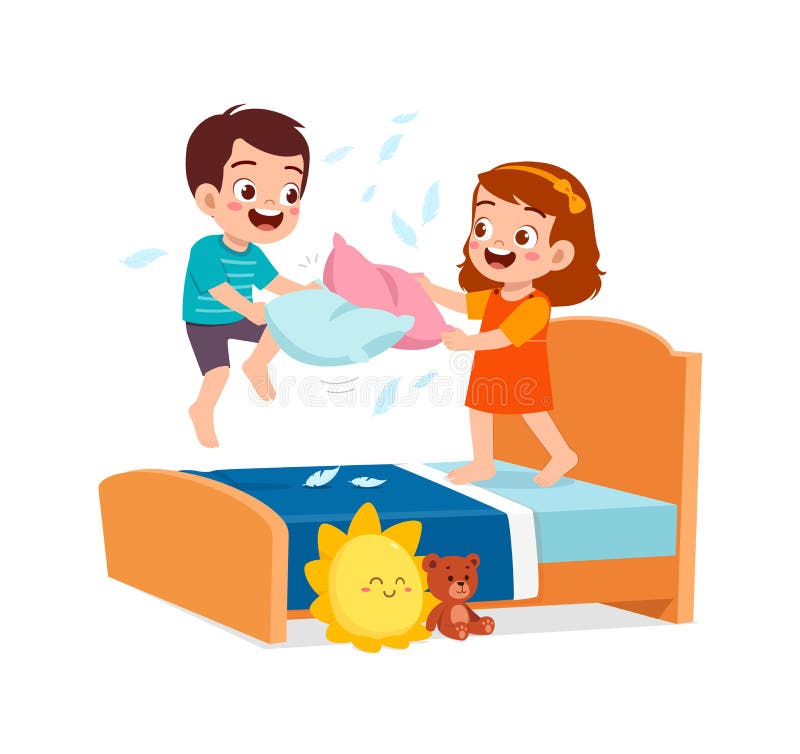 Pillow Fight Clipart