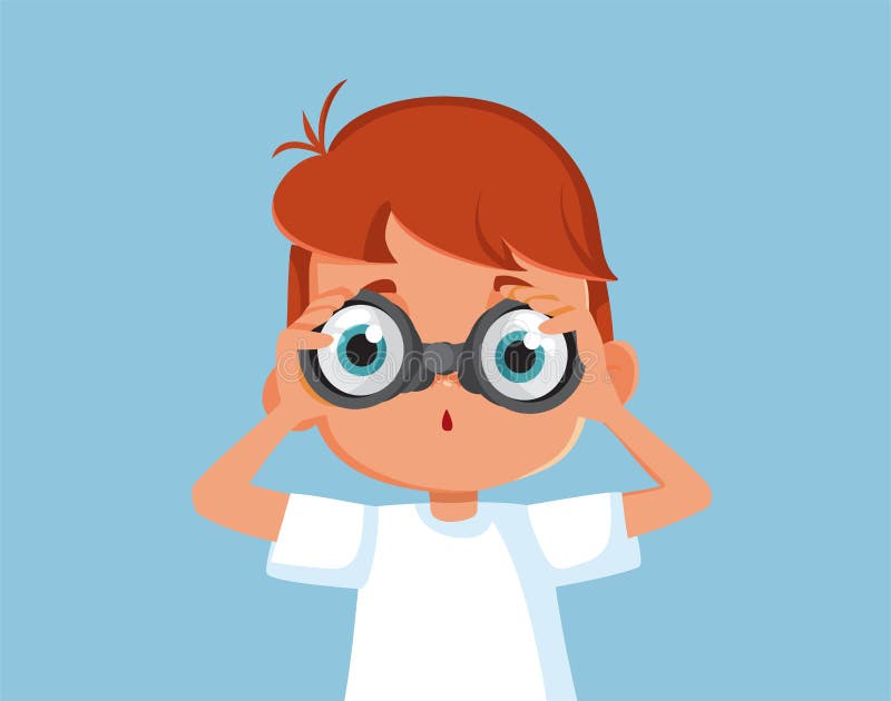 Kid Holding Binocular Cartoon Stock Illustrations 24 Kid Holding