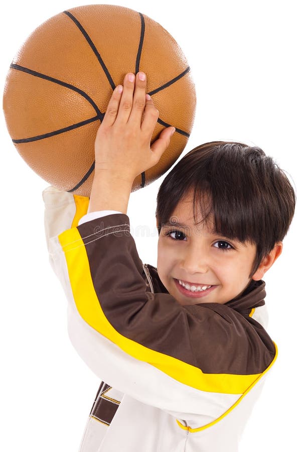 Little Kid While Throwing The Ball Stock Image Image of football