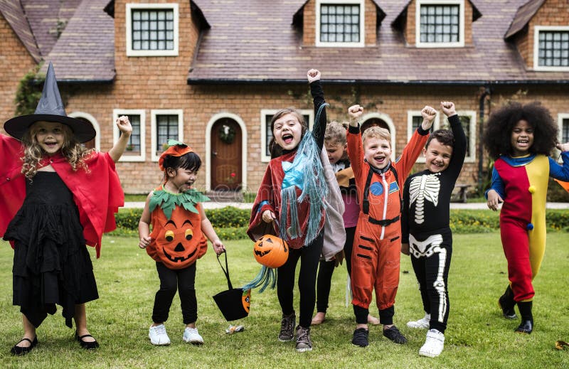 Little Kids at a Halloween Party Stock Image - Image of celebration ...