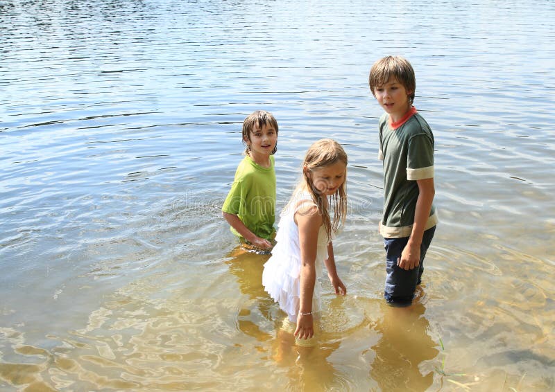 Little kids in water