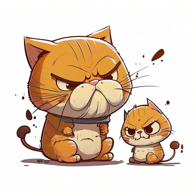 Angry Cat, Cute Kitten, Ready To Fight, Cartoon Chibi Style, Generative AI  Stock Illustration - Illustration of friendship, characters: 280974758