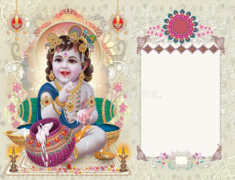 Little Krishna High Resolution Digital Painting Stock Photo - Image of  mythological, decoration: 219884036