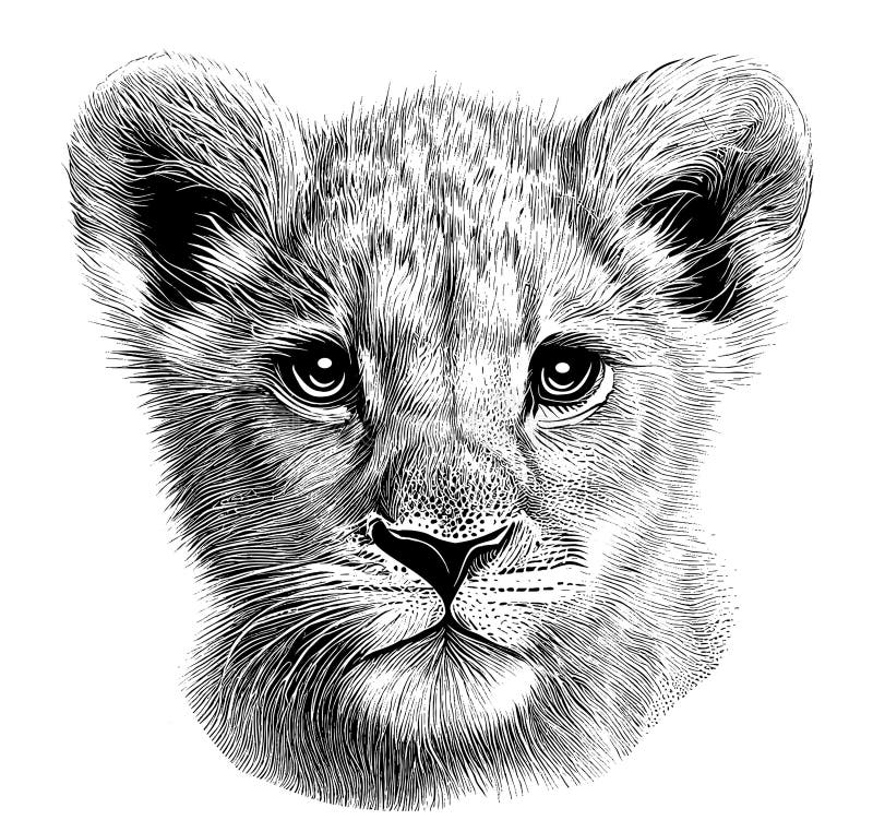 Young lioness with lion cub one line drawing - Stock Illustration  [54058507] - PIXTA