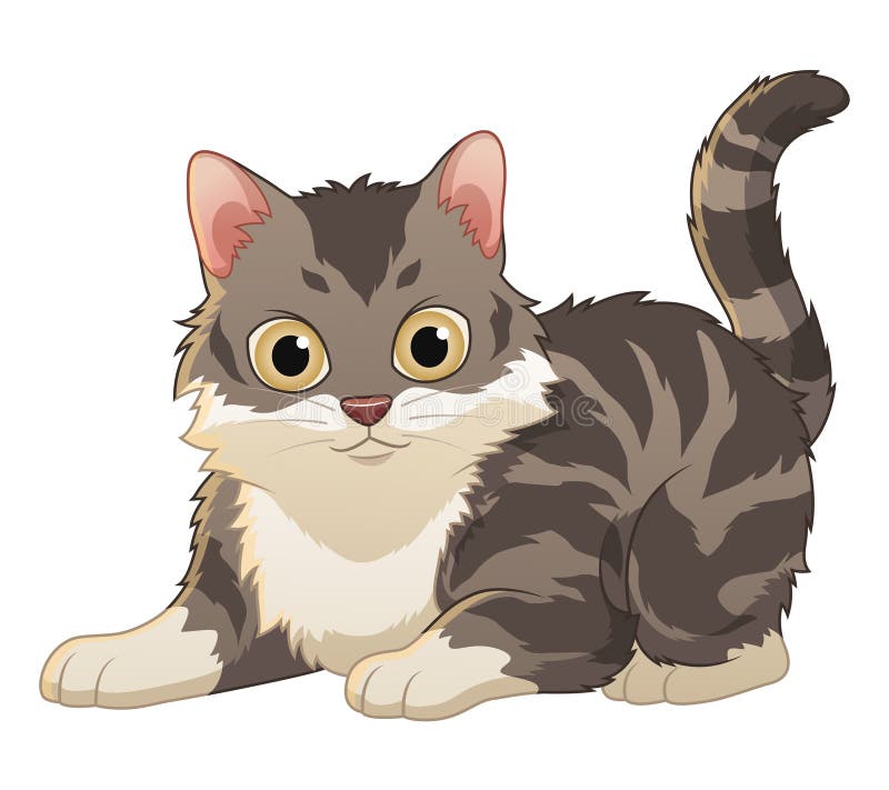 Little Maine Coon Cat Cartoon Animal Illustration Stock Illustration ...