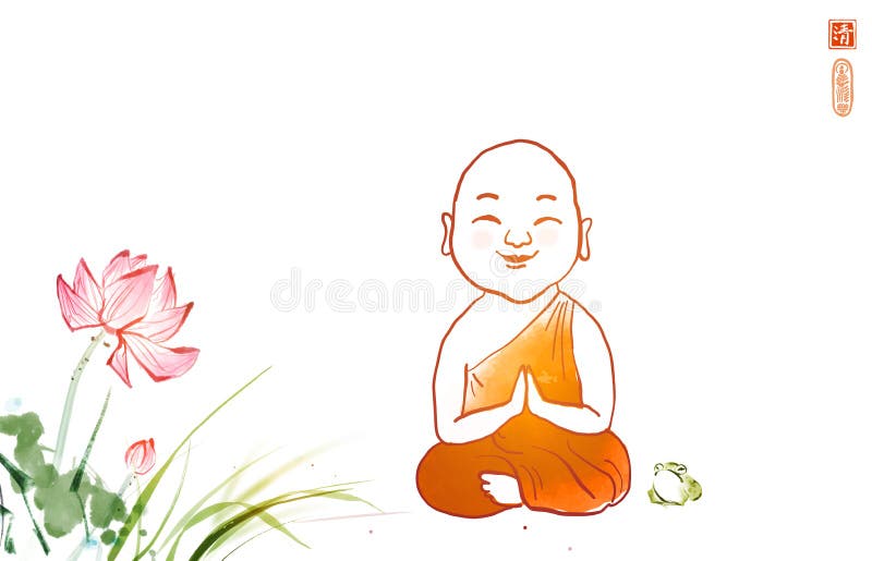 Little Meditating Monk Stock Illustrations – 47 Little Meditating Monk  Stock Illustrations, Vectors & Clipart - Dreamstime