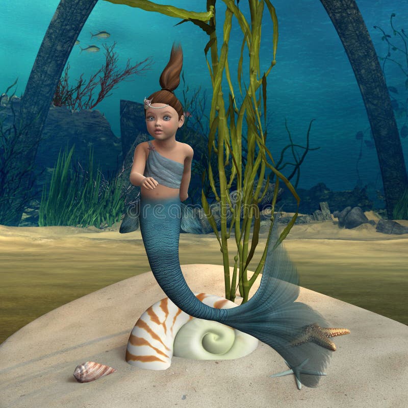 Download Little Mermaid stock illustration. Illustration of sealife - 32934535