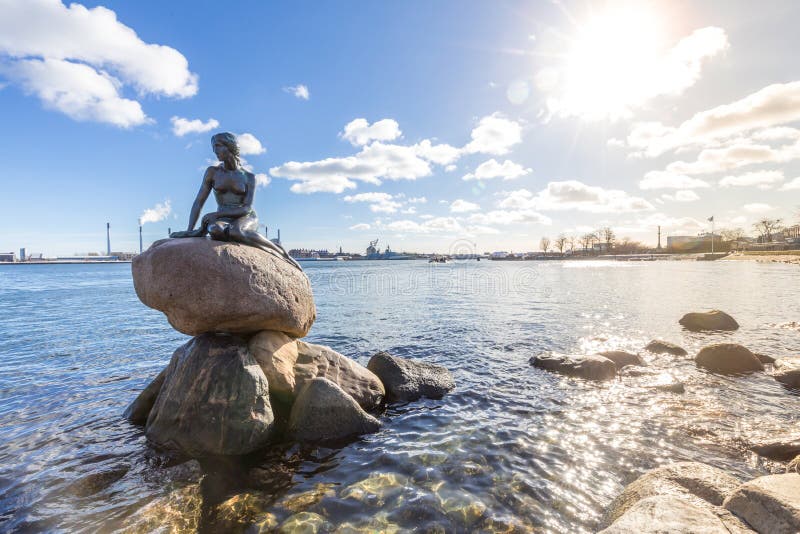 Little Mermaid Statue Copenhagen Editorial Stock Image - Image of icon ...