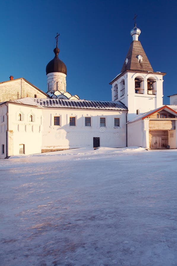 Little monastery in winter