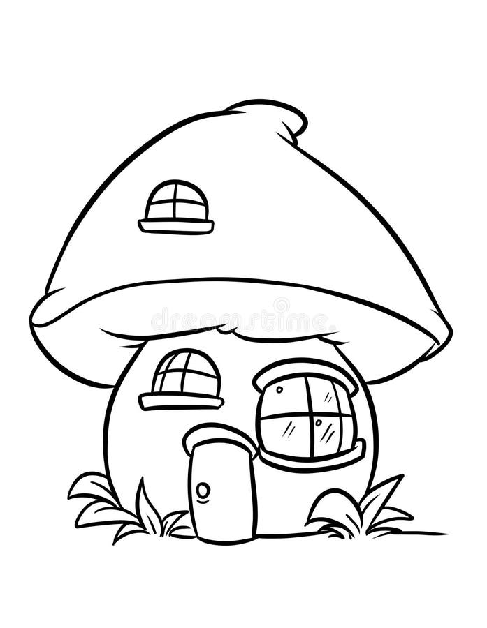 Fairy Mushroom Coloring Stock Illustrations – 515 Fairy Mushroom ...