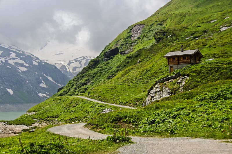 Little nice House high in the mountains of the Alps in kaprun