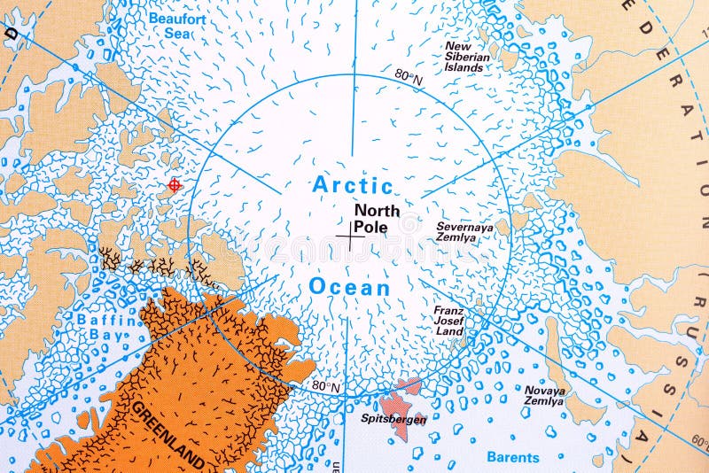 North Pole and Arctic Ocean map. North Pole and Arctic Ocean map.