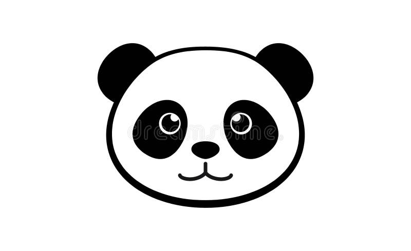 Little Panda Cartoon Panda Cute Panda Face Stock Vector