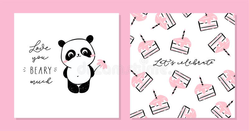 Pequeno Panda Clipart Set Ilustração Panda Bonito Ouvir Música Fones imagem  vetorial de tannikart© 474314116