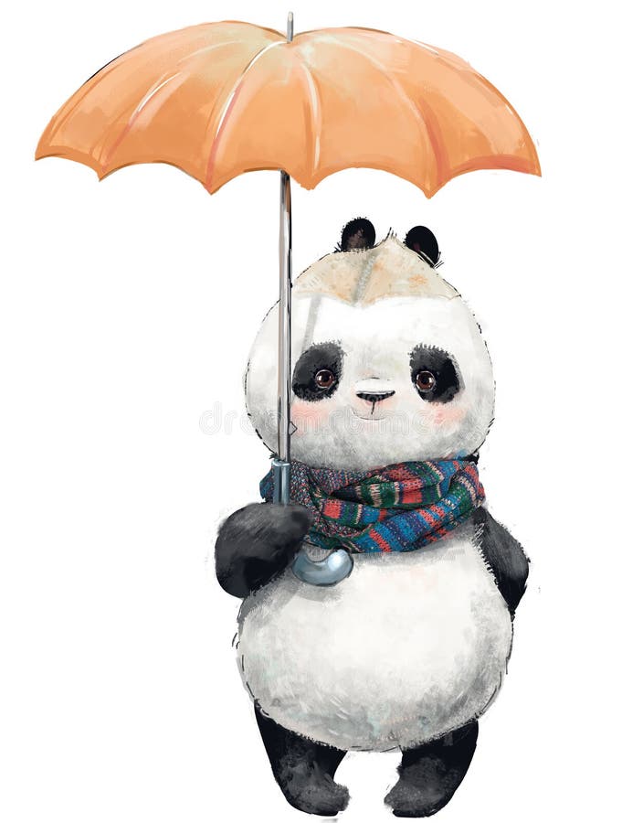 Little Panda with umbrella