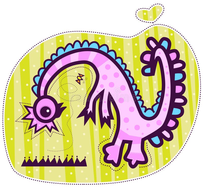 Little pink dragon and butterfly royalty free illustration Little pink dragon and butterfly royalty free illustration
