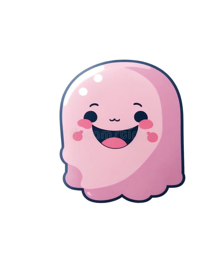 Little pink ghost kawaii art for halloween cute vektorillustrasjon