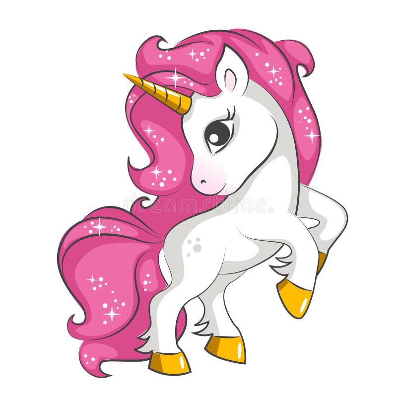 Free Little Pink Unicorn. Design For Children. Stock Photo - 110860880