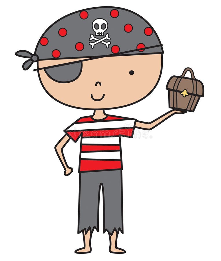 Carino piccolo Pirata Ragazzo Illustrazione.