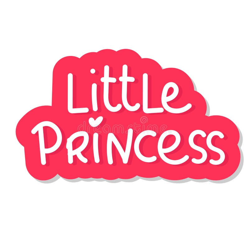 Princess Pink Title. Sticker Lettering Design Element for Girls Stock