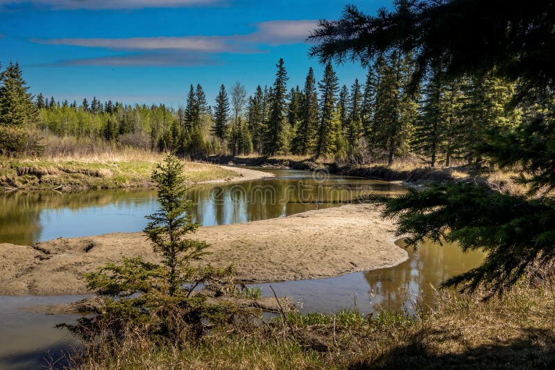 Little Red Deer River Meanders through the Park Red Lodge PP Alberta