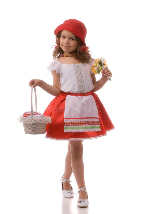 Little Red Riding Hood And Flowers Picture. Image 8898927