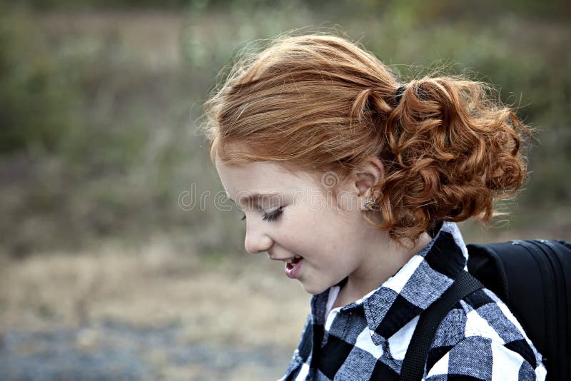 Little Redhead With Pigtails Stock Photo Image Of Fall Light 17039296