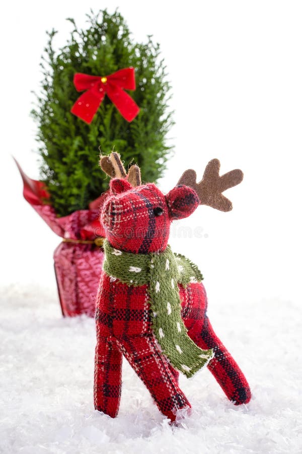 Little Reindeer Stuffed Animal Christmas Decoration Stock Image - Image of  present, decorative: 35545889