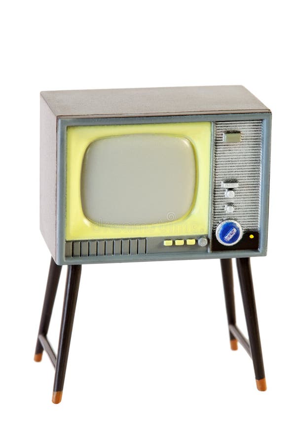 Little retro television som isoleras på white arkivbild Little retro television som isoleras på white arkivbild